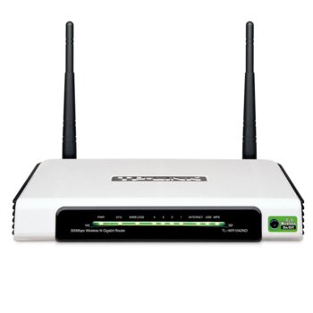 TP-Link TL-WR1042ND, мострена бройка, 300Mbps Wireless-N Router + 4Port Gigabit Switch, 1xUSB, 2 антени | JAR Computers TP-Link TL-WR1042ND