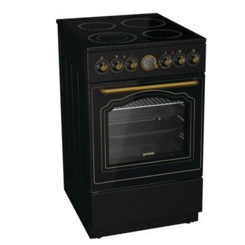 Готварска печка EC52CLB, клас А, 70 л. обем на фурната, 4 нагревателни зони, Стъклокерамичен плот, AquaClean почистване, WarmPlate, Индикатор за остатъчна топлина, черна | JAR Computers Gorenje EC52CLB