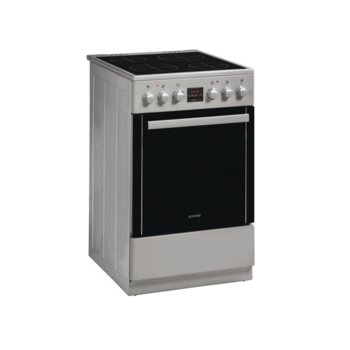Готварска печка Gorenje EC55325AX, клас А, 7800W, 48л. обем, 4 нагревателни зони, механично управление, електрически часовник, сива | JAR Computers Gorenje EC55325AX GJ344524