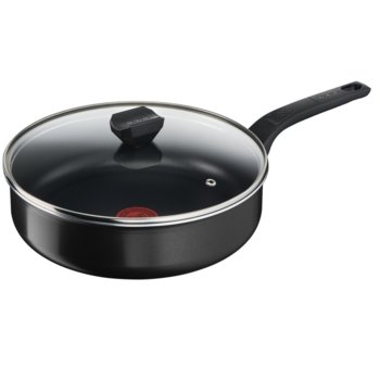 Дълбок тиган Tefal Simply Clean Sautepan 24 + lid, диаметър 24cm, дълбочина 7.24cm, с капак, черен | JAR Computers Tefal Simply Clean Sautepan 24 + lid B5673253