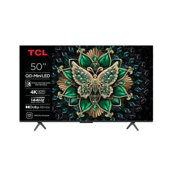 Телевизор TCL 50C6K, 50" (127cm) 4K/UHD Mini LED Smart TV, HDR10+, Dolby Vision, Dolby Atmos, DTS Virtual:X, DVB-T2/C2/S2, Wi-Fi, Bluetooth, 4x HDMI, 1x USB | JAR Computers TCL 50C6K