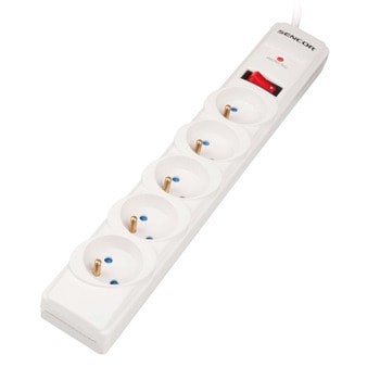 Разклонител Sencor SSP 520, 5 гнезда, защита от деца, защита от токов удар, 1 м. кабел, бял | JAR Computers Sencor SSP 520 50003449