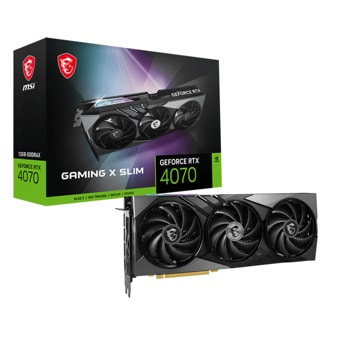Видео карта Nvidia GF RTX 4070, 12GB, MSI Gaming X Slim, PCI-E 4.0, GDDR6X, 192-bit, DisplayPort, HDMI | JAR Computers MSI GeForce RTX 4070 GAMING X SLIM 12GB