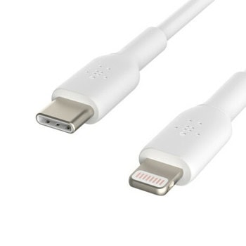 Кабел Belkin Boost Charge (CAA003bt1MWH), от USB C(м) към Lightning(м), 1m, бял | JAR Computers Belkin Boost Charge CAA003bt1MWH