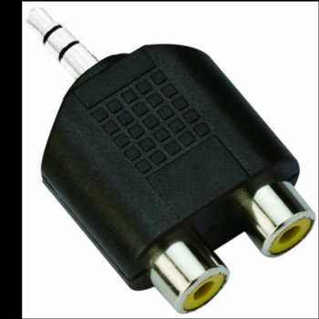 Преходник VCom CA501, 3.5mm Jack(м) към 2x RCA Chinch(ж), черен | JAR Computers VCom CA50 3.5mm Jack(м) към 2x RCA Chinch(ж)