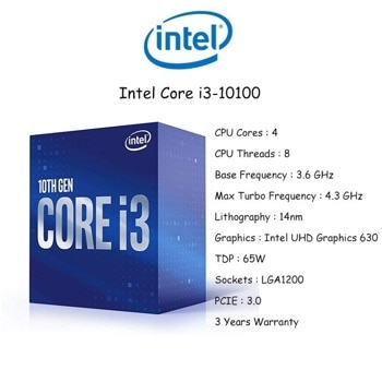 Intel Core I3-10100 Box