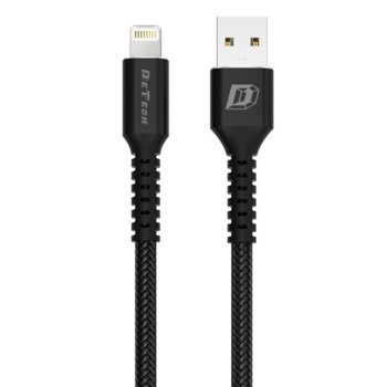 Кабел DeTech DE-C25i, от USB A(м) към Lightning (м), 1m, черен | JAR Computers Кабел USB A (м) към Lightning(м) 1m Black 40107