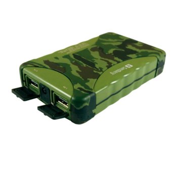 Външна батерия/power bank/ Sandberg Outdoor 420-18, 10 400 mAh, зелена/камуфлаж | JAR Computers Sandberg Outdoor Powerbank 10400 mAh 420-18
