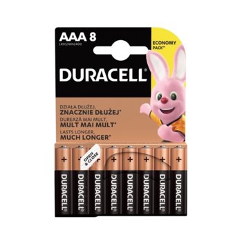 Батерия алкална Duracell, AAA, LR03, 1.5V, 8 бр. | JAR Computers Duracell AAA LR03 1.5V 8 pieces 2080120041