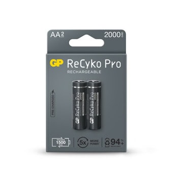 Акумулаторна батерия GP RECYKO+ PRO, AA, 1.2V, 2100mAh, NiMH, 2бр. | JAR Computers GP RECYKO + PRO AA 210AAHCB-EB2