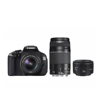 Canon EOS 600D 18-55 75-300 50mm