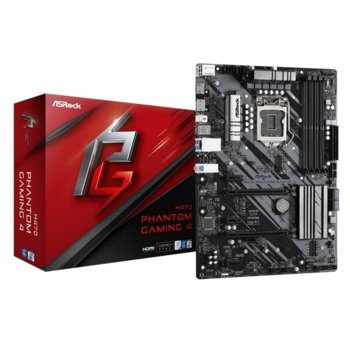 Дънна платка Asrock H470 Phantom Gaming 4, H470, LGA1200, PCI-E 3.0 (DisplayPort&HDMI)(CFX), 6x SATA3, 2x Ultra M.2, 2x USB 3.2, ATX | JAR Computers Asrock H470 Phantom Gaming 4
