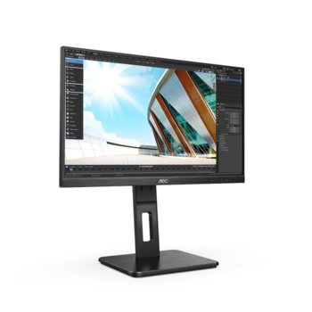 Монитор AOC 22P2Q, 21.5" (54.61 cm) IPS панел, 75Hz, Full HD, 4 ms, 50M:1, 250cd/m2, DisplayPort, HDMI, DVI, VGA, USB HUB | JAR Computers AOC 22P2Q