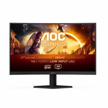 Монитор AOC C27G4ZXE, 27" (68.58cm) VA панел, 280Hz, Full HD, 0.3ms, 80 000 000:1, 300cd/m2, DisplayPort, HDMI | JAR Computers AOC C27G4ZXE
