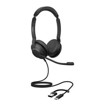 Слушалки Jabra Evolve2 30 SE Stereo, USB, 2 микрофона, 28mm говорители, сертифицирани за Microsoft Teams, черни | JAR Computers Jabra 23189-999-779