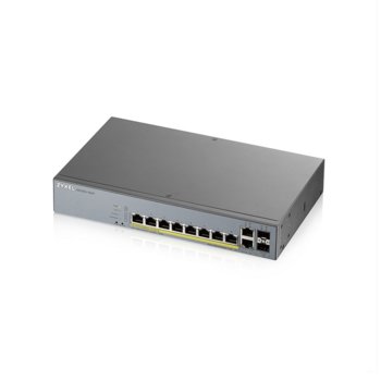 Суич ZyXEL GS1350-12HP, 1000 Mbps, 10x 10/100/1000 Mbps, 8x PoE, 2x SFP | JAR Computers ZyXEL GS1350-12HP