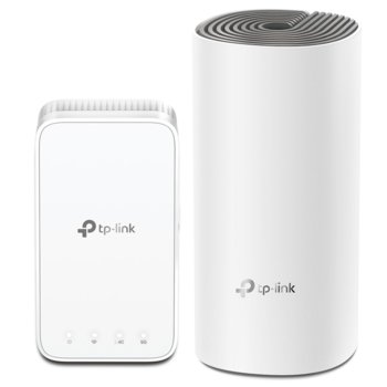 Безжична Wi-fi система TP-Link Deco E3 AC1200 (2-pack), 1167Mpbs, 2.4GHz 300Mbps/5GHz 867 Mbps, Wireless AC, 2x 2 10/100Mbps, 2 вътрешни антени | JAR Computers TP-Link Deco E3(2-pack)