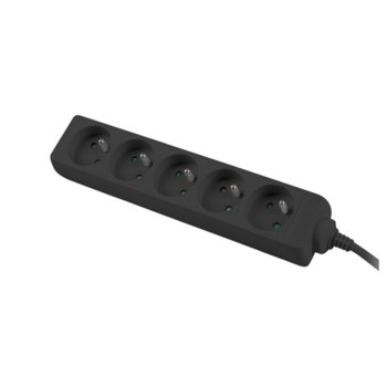 Разклонител Lanberg, 5 гнезда, 1.5 м кабел, черен | JAR Computers Lanberg PS0-05E-0150-BK