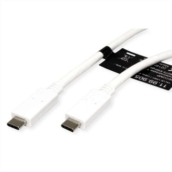 Кабел Roline Value 11.99.9053, от USB C(м) към USB C(м), 1m, бял | JAR Computers Roline 11.99.9053