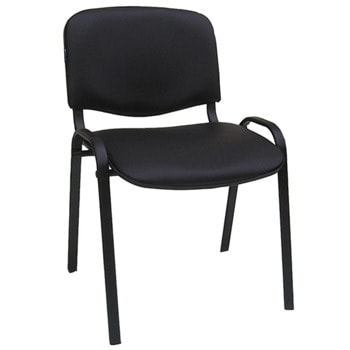 Посетителски стол Iso Black, до 120кг, еко кожа, метал, черен | JAR Computers Iso Black ON4010100381