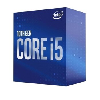 Процесор Intel Core i5-10400, шестядрен (2.9/4.3GHz, 12MB Cache, 1100MHz графична честота, LGA1200) Box, с охлаждане | JAR Computers Intel Core i5-10400 Box