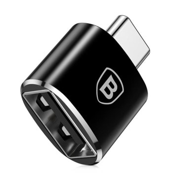 Преходник Baseus CATOTG-01, от USB Type C(м) към USB A(ж), черен | JAR Computers Baseus USB-C Male To USB Female Adapter (CATOTG-01