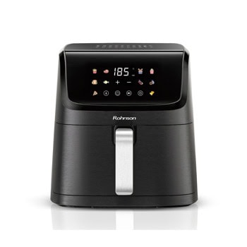 Фритюрник с горещ въздух Rohnson R-2869, 7 л. вместимост, 10 програми, 360° 3D система за равномерно печене, таймер, 1800W | JAR Computers Rohnson R-2869