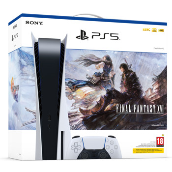 Конзола PlayStation 5 825GB Final Fantasy XVI Bundle в комплект с игра Final Fantasy XVI, бяла | JAR Computers PlayStation 5 825GB Final Fantasy XVI Bundle
