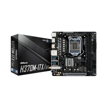 Дънна платка Asrock H370M-ITX/AC, H370, LGA1151, PCI-E (HDMI, DP), 6x SATA 6Gb/s, 1x Ultra M.2 Socket, 4x USB 3.1 Gen2, Wi-Fi, Bluetooth, Mini-ITX | JAR Computers Asrock H370M-ITX/AC