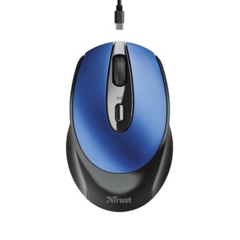 Мишка Trust Zaya, оптична (1600dpi), безжична, USB, синя image