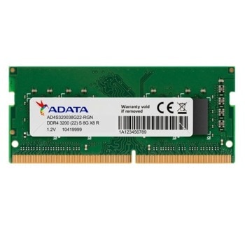 Памет 8GB DDR4 3200MT/s, SO-DIMM, A-Data Premier (AD4S320038G22-SGN), 1.2V | JAR Computers A-Data Premier AD4S320038G22-SGN