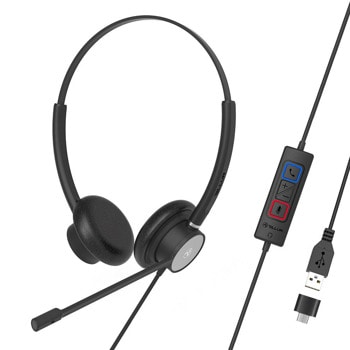 Слушалки Tellur Voice 320 (TLL411005), микрофон, USB-A/C, 32mm говорители, черни | JAR Computers Tellur Voice 320 TLL411005