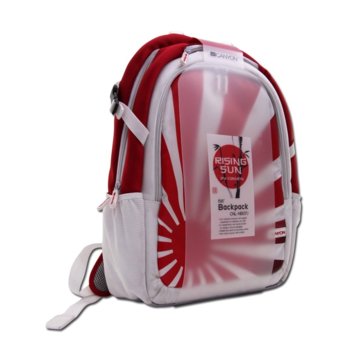Раница Canyon CNL-NB07J, бяло-червена, до 15.6" (39.62 cm) | JAR Computers Раница Canyon CNL-NB07J