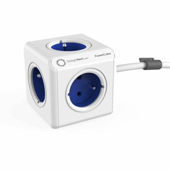 Разклонител DesignNest PowerCube Extended 1300BL, 5 гнезда, тип "куб", 1.5m кабел, син | JAR Computers DesignNest PowerCube Extended 1300BL 1300BL-DEEXPC