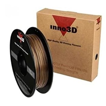 Консуматив за 3D принтер Inno3D, PLA Gold, 1.75mm, златист, 500g, пакет от 5 броя | JAR Computers Inno3D PLA Gold - 5 pcs pack 3DP-FP175-GD05