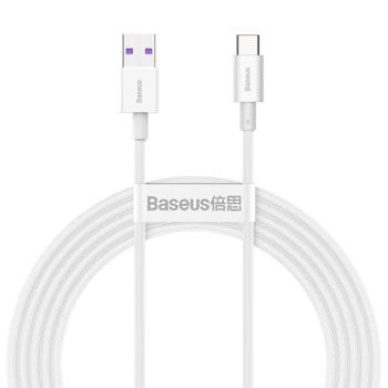 Кабел Baseus Superior 66W (CATYS-A02), от USB A(м) към USB C(м), 2m, бял | JAR Computers Baseus CATYS-A02