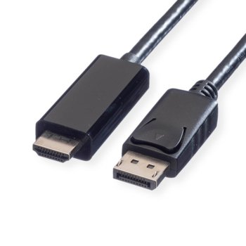 Кабел Roline 11.99.5785, от DisplayPort(м) към UHDTV(м), 3840x2160 @60Hz, 1m, черен | JAR Computers ROLINE 11.99.5785