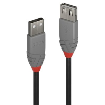 Кабел Lindy Anthra Line, USB A(м) към USB A(ж) 0.2 m, черен image