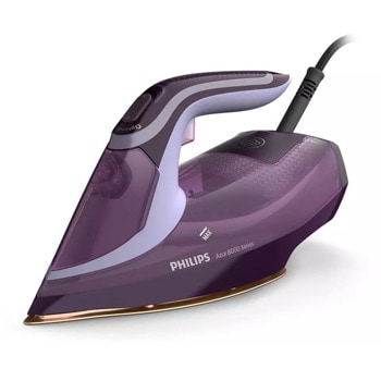 Парна ютия Philips DST8021/30, 300 мл. резервоар, гладеща плоча SteamGlide Elite, технология OptimalTEMP, 3000W, лилава | JAR Computers Парна ютия Philips DST8021/30