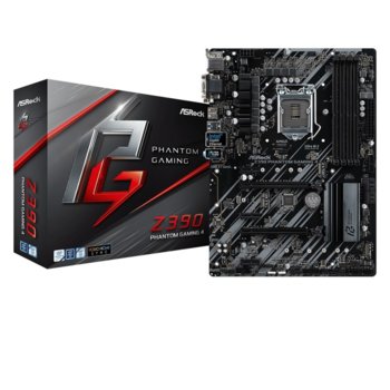 Дънна платка ASRock Z390 PHANTOM GAMING 4, Z390, 1151, DDR4, PCI-E(HDMI,DVI-D,D-Sub), 6x SATA 6Gb/s, 2x Ultra M.2, 1x USB 3.1 Gen2 Type-C, ATX | JAR Computers Дънна платка ASRock Z390 PHANTOM GAMING 4 2 years