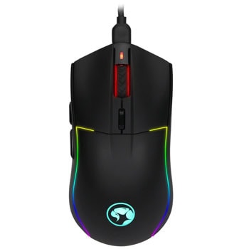 Мишка Marvo G965W, оптична (10000dpi), жична/безжична, Bluetooth, Wireless, USB, черна, RGB подсветка, гейминг, Pixart 3325 сензор, 6 програмируеми бутона | JAR Computers Marvo G965W Black