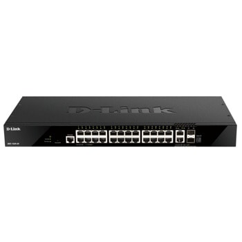 Суич D-Link DGS-1520-28, 24 порта, 1000 Mbps, 2x 10GBASE-T, 24x 10/100/1000BASE-T, 2x SFP+ | JAR Computers D-Link DGS-1520-28