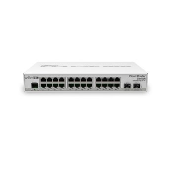 Суич MikroTik CRS326-24G-2S+IN, 1000Mbps, 26 порта, 24x 10/100/1000 Mbps, 2x SFP+ | JAR Computers MikroTik CRS326-24G-2S+IN