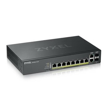Суич ZyXEL GS-2220-10HP, 1000 Mbps, 10 порта, 8x 10/100/1000Mbps RJ45 PoE, 2x 10/100/1000Mbps RJ45/SFP | JAR Computers ZyXEL GS-2220-10HP
