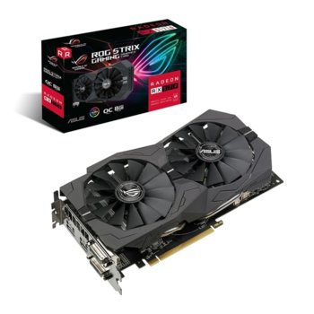 Видео карта AMD Radeon RX 570, 8GB, Asus ROG Strix OC Edition, PCI-E 3.0, GDDR5, 256-bit, DisplayPort, HDMI, 2x DVI-D, Asus AuraSync подсветка | JAR Computers Asus ROG Strix Radeon RX570 OC edition 8GB