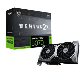 Видео карта Nvidia GF RTX 5070, 12GB, MSI Ventus 2X, OC, PCI-E 5.0, GDDR7, 192-bit, DisplayPort, HDMI | JAR Computers MSI GF RTX 5070 Ventus 2X OC 912-V532-003