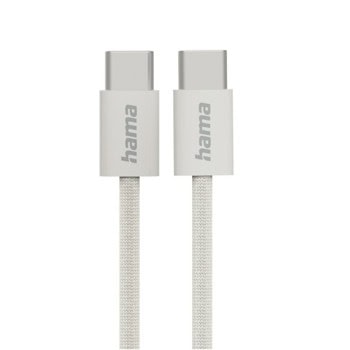 Кабел HAMA 201728, от USB C(м) към USB C(м), 1 m, сив | JAR Computers кабел hama 201728