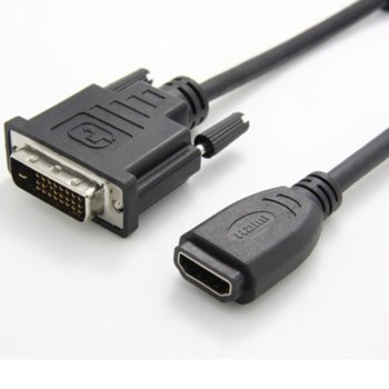 Преходник Roline, от DVI(м) към HDMI(ж), черен | JAR Computers Roline DVI(м) към HDMI(ж)