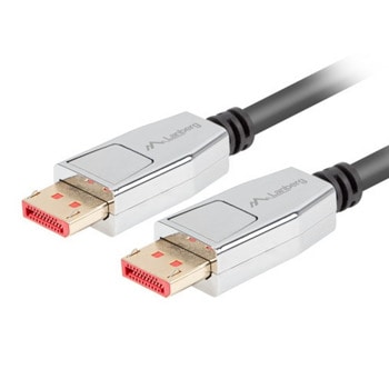Кабел Lanberg CA-DPDP-20CU-0010-BK, от DisplayPort(м) към DisplayPort(м), 1m, 4К@120Hz, черен | JAR Computers Lanberg CA-DPDP-20CU-0010-BK