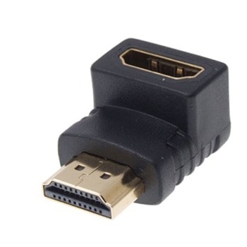 Преходник HDMI male към HDMI female 90 degree, HDMI(м) към HDMI(ж), 90 градуса, черен | JAR Computers HDMI male към HDMI female 90 degree 300419